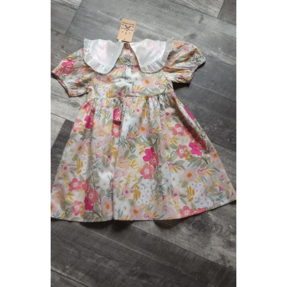 Smiling Pinker Girls 5 Floral Cottecore Dress, NWT